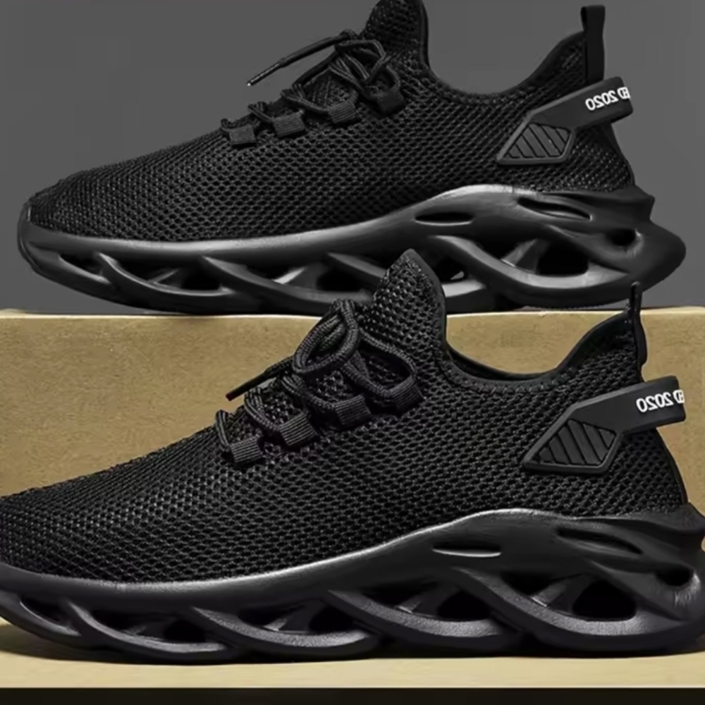 Black Mesh Athletic Sneakers